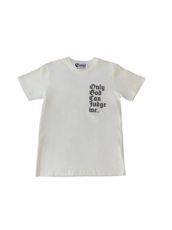 OG (ONLY GOD CAN JUDGE ME.) OFF WHITE TEE - Crucial Content Apparel